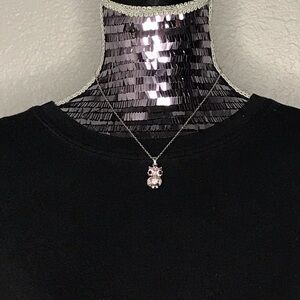Pink Owl necklace